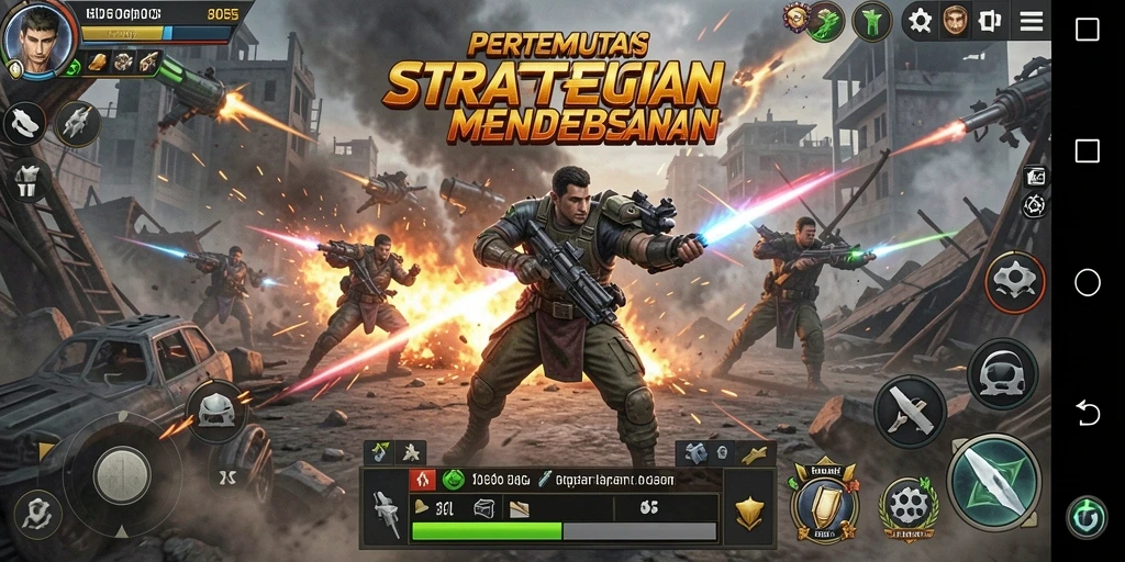 Gameplay penuh strategi dan taktik dalam 8055.