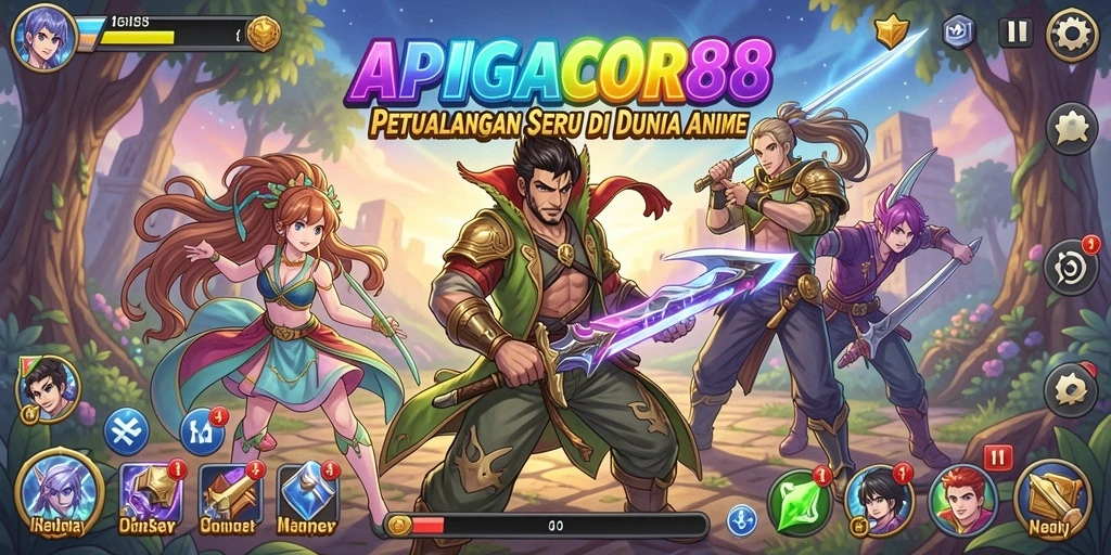Screenshot utama APIGACOR88 menampilkan aksi seru dalam game Anime.