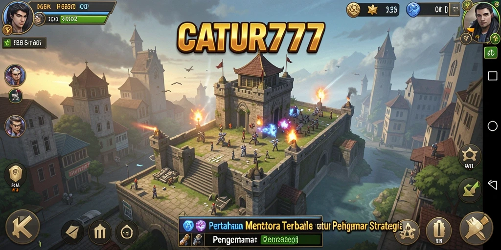Tampilan gameplay seru di CATUR777 saat melawan gelombang musuh.