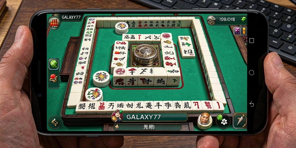 Tampilan gameplay mahjong yang mengasyikkan di GALAXY77.