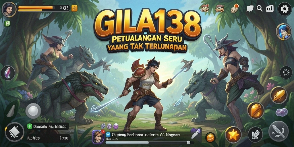 Screenshot utama GILA138 menampilkan aksi seru dalam permainan petualangan.