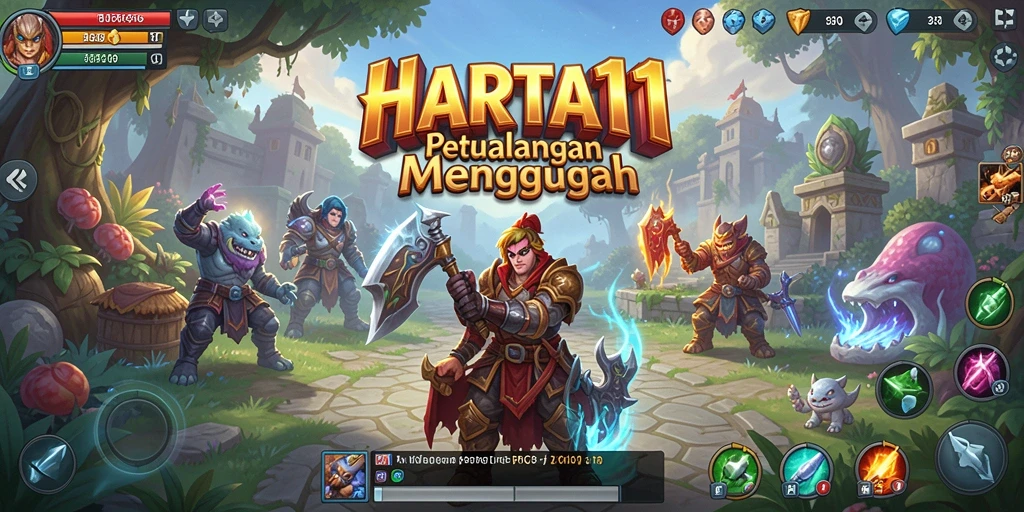Screenshot utama HARTA11 menampilkan aksi pertarungan yang intens.