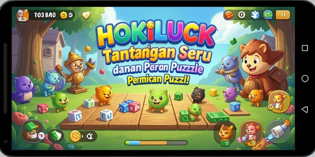 Screenshot gameplay HOKILUCK menampilkan tantangan puzzle yang menarik.