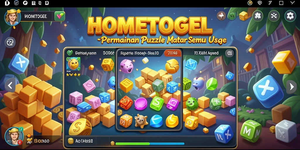 Screenshot menunjukkan gameplay seru dan warna-warni dari HOMETOGEL.
