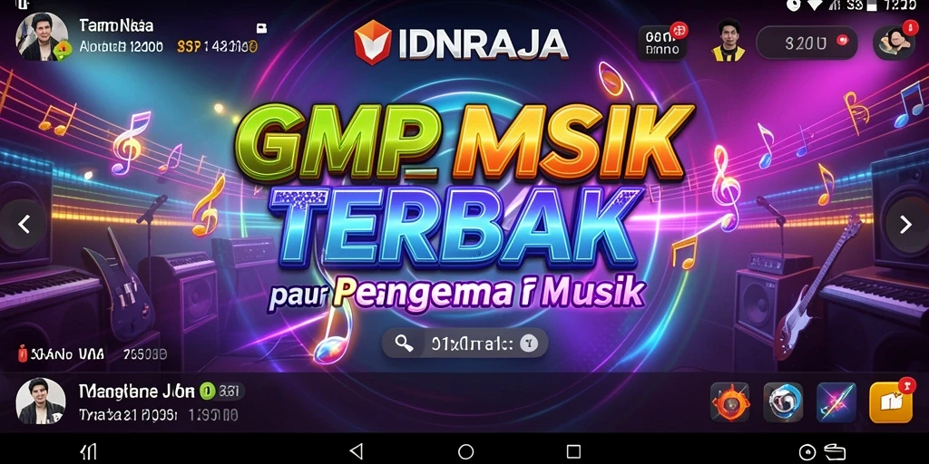 Tampilan gameplay seru IDNRAJA dengan beragam lagu.