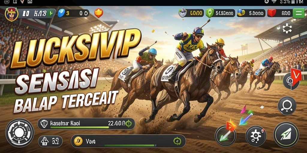 Tangkapan layar LUCKSVIP menunjukkan balapan yang menegangkan.