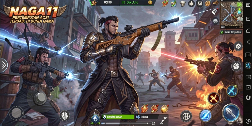 Gameplay NAGA11 dengan pertempuran yang menegangkan dan grafis fantastis.