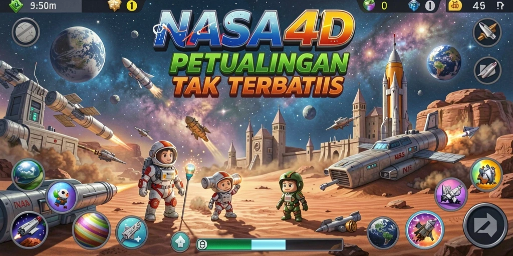 Tampilan gameplay seru dan menantang di NASA4D.