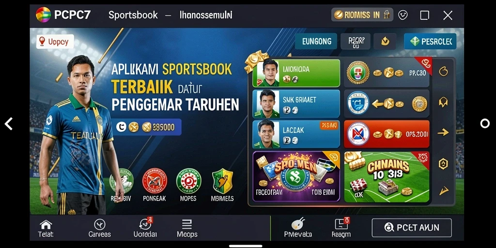 Tampilan gameplay Sportsbook PCPC7 dengan antarmuka yang menarik.