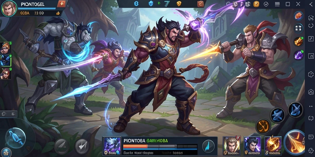 Gameplay PIONTOGEL dengan pertarungan epik di arena.