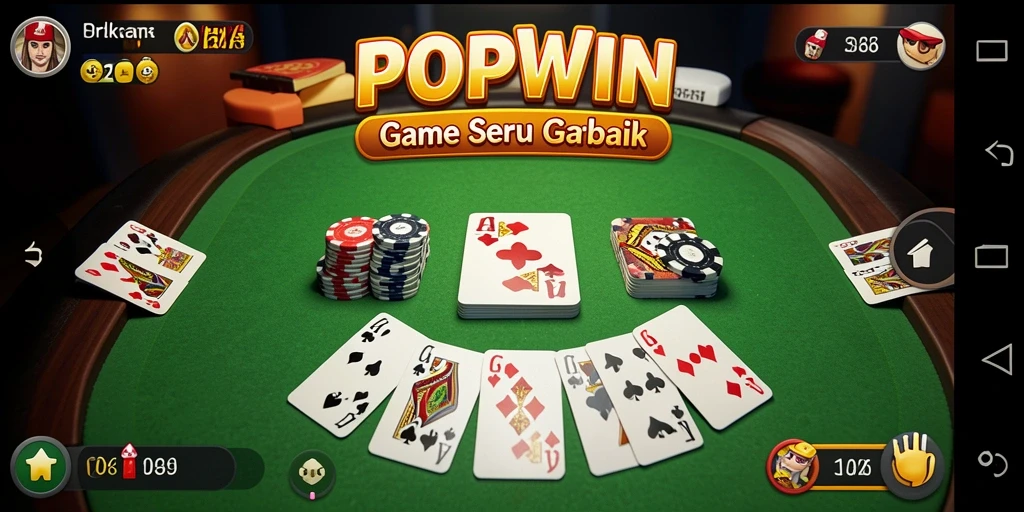 Tampilan utama gameplay POPWIN dengan suasana seru Gaple.