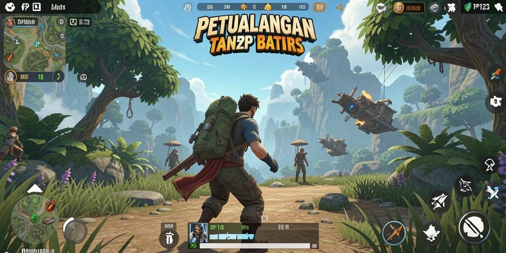 Tampilan gameplay PP123 menunjukkan eksplorasi bebas di dunia terbuka.