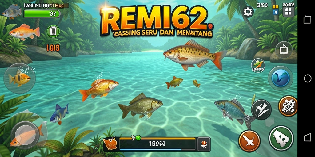 Screenshot gameplay REMI62 dengan suasana memancing yang menenangkan.