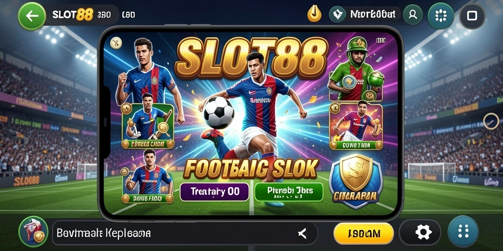 Tampilan gameplay SLOT88 dengan tema Football yang menarik.