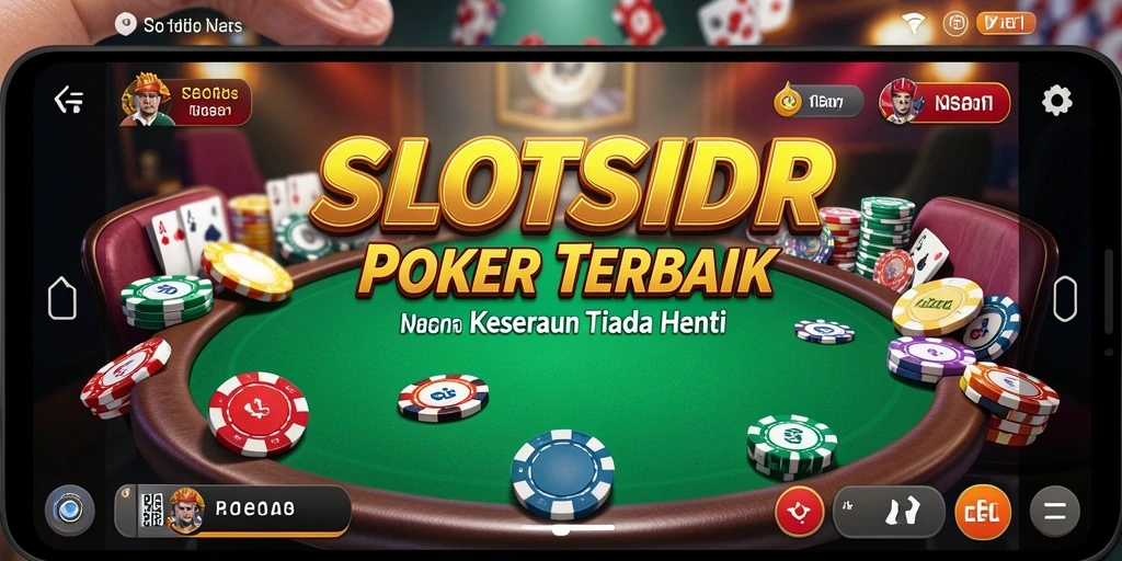 Screenshot permainan SLOTSIDR menampilkan aksi poker yang mendebarkan.