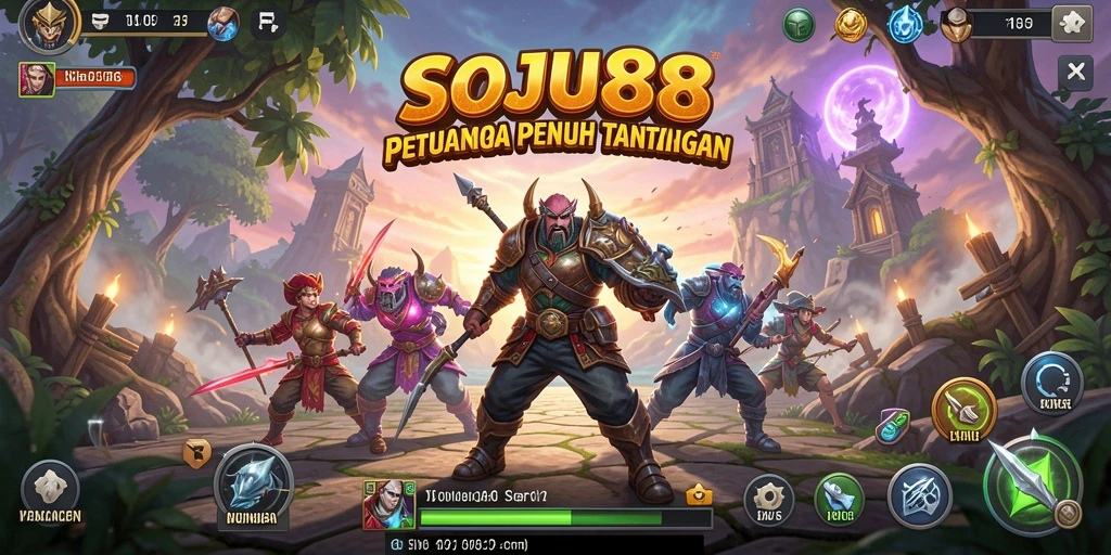 Tampilan gameplay <strong>SOJU88</strong> yang menakjubkan dalam petualangan seru.