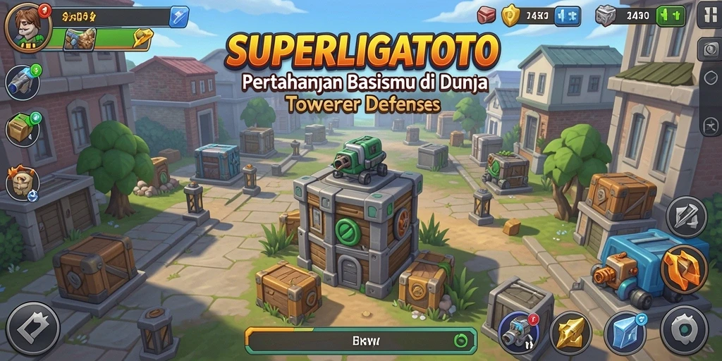 Tampilan gameplay menarik dari SUPERLIGATOTO Tower Defense.