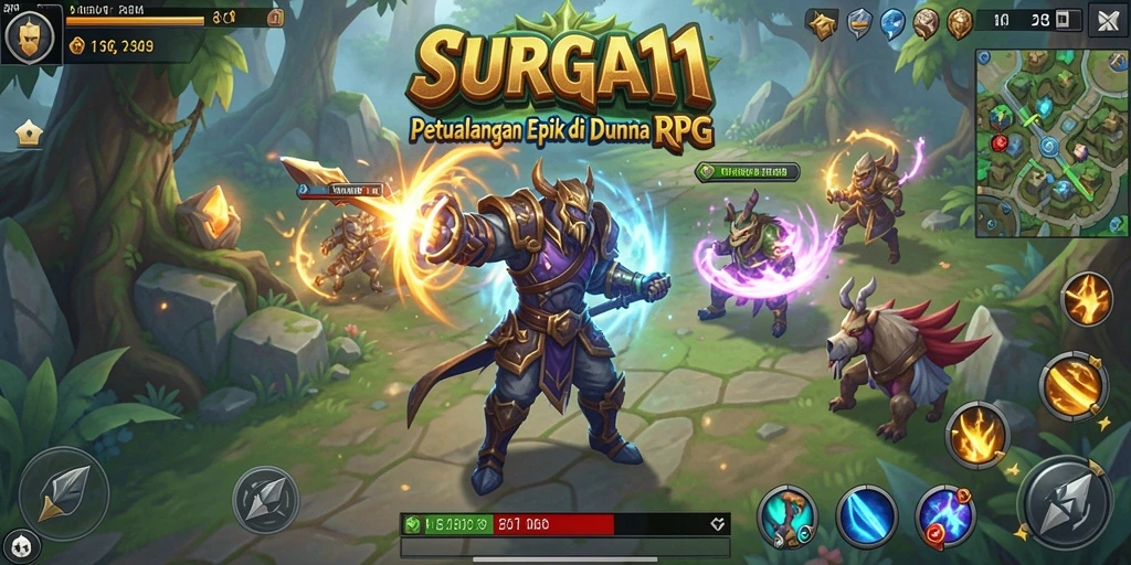 Screenshot SURGA11 menampilkan aksi seru dalam petualangan RPG.
