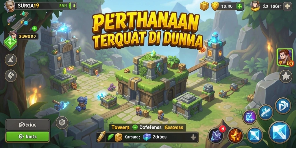 Tampilan menarik dari gameplay pertahanan tower yang penuh strategi.