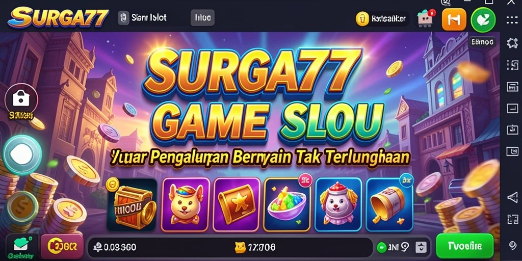 Tampilan gameplay Slot yang menarik dan penuh warna di SURGA77.