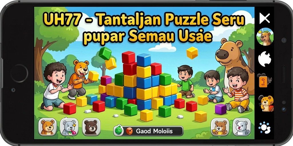 Menampilkan gameplay seru dalam permainan Puzzle UH77.