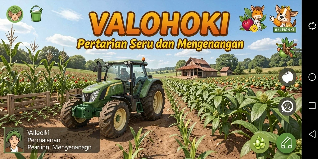 Tangkapan layar VALOHOKI yang menunjukkan aktivitas pertanian yang seru.