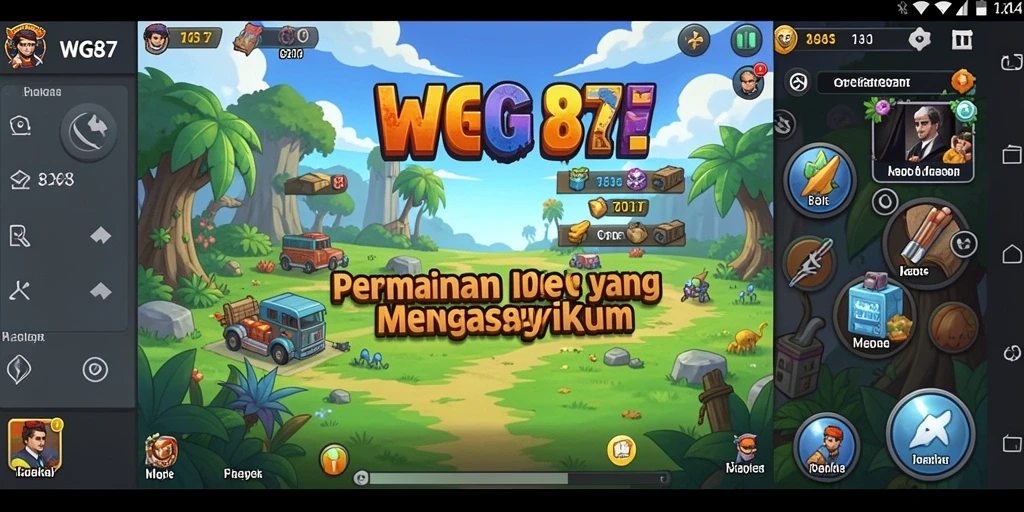 Tampilan gameplay <strong>WG87</strong> menampilkan karakter yang bekerja secara otomatis.